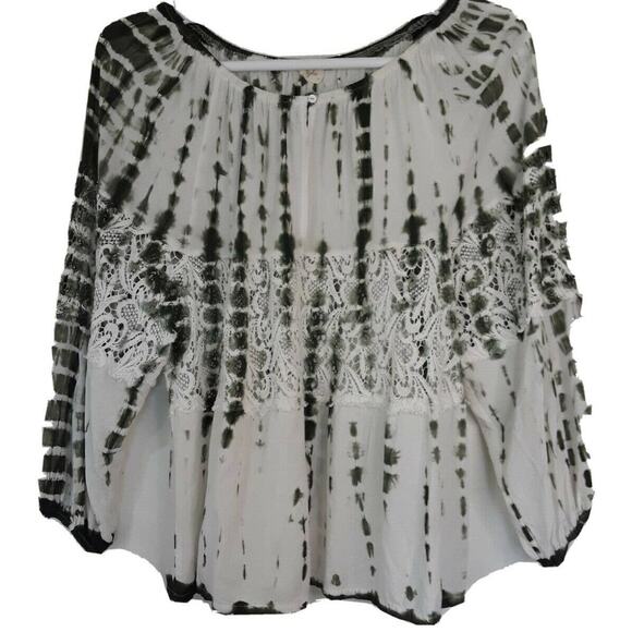 hyku Tops - Womens Sz M Fairy Y2K Flowy Lace Off Shoulder Tie-dyed Flowy Hyku Top